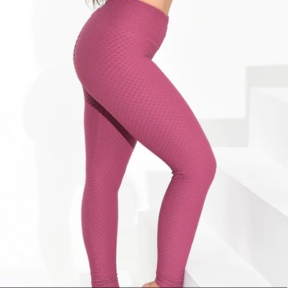 Booty by Brabants Pants - Booty by Brabants Croco Skin Full Length Burnt Rose Leggings